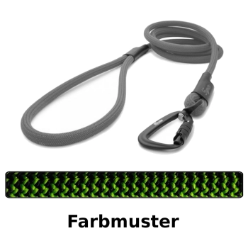klassische Hundeleine TWIST - L - 115cm - grün und schwarz im Zickzack